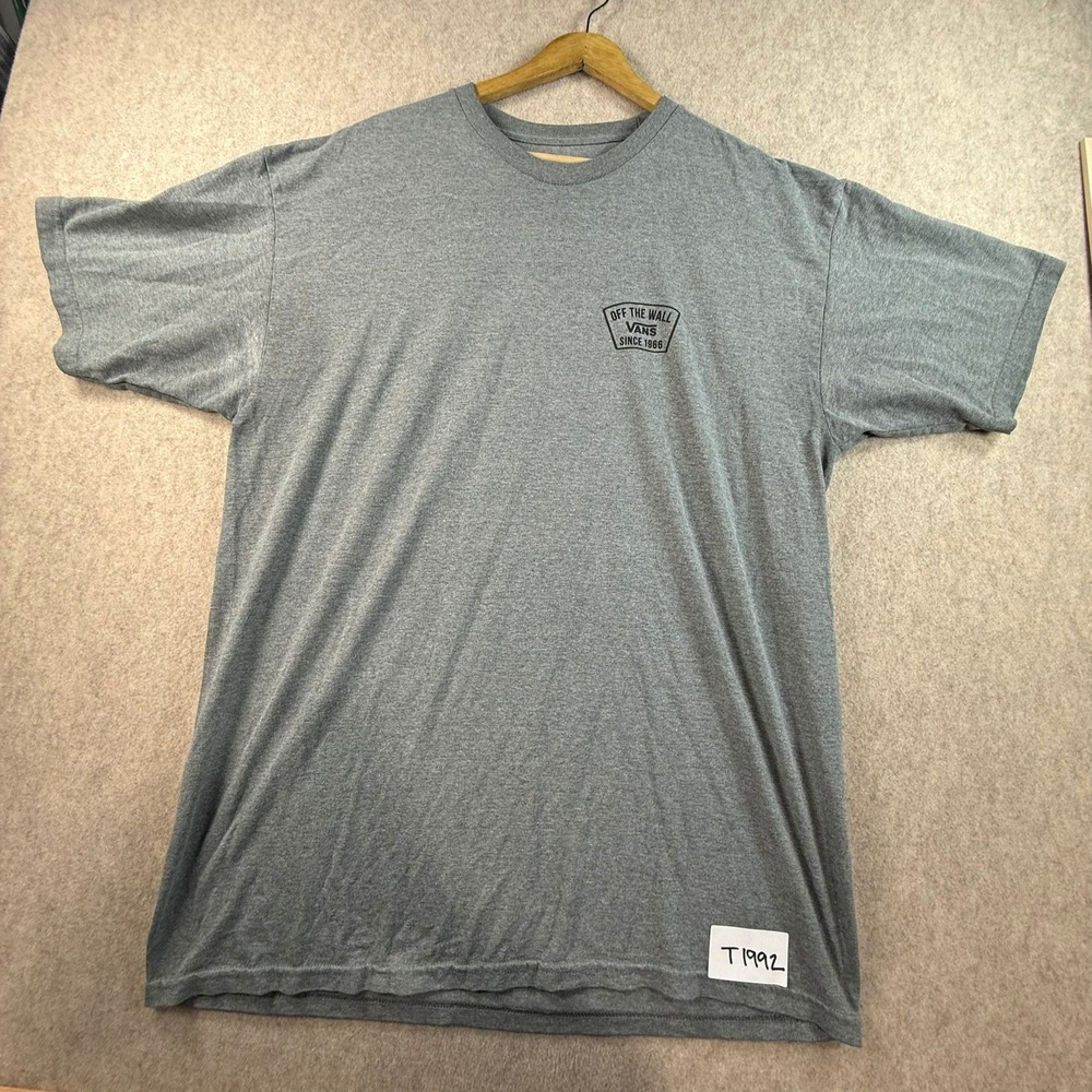 Vans Off The Wall Mens T Shirt XL‎ Gray Short Sleeve Graphic Logo Since 1966 Tee